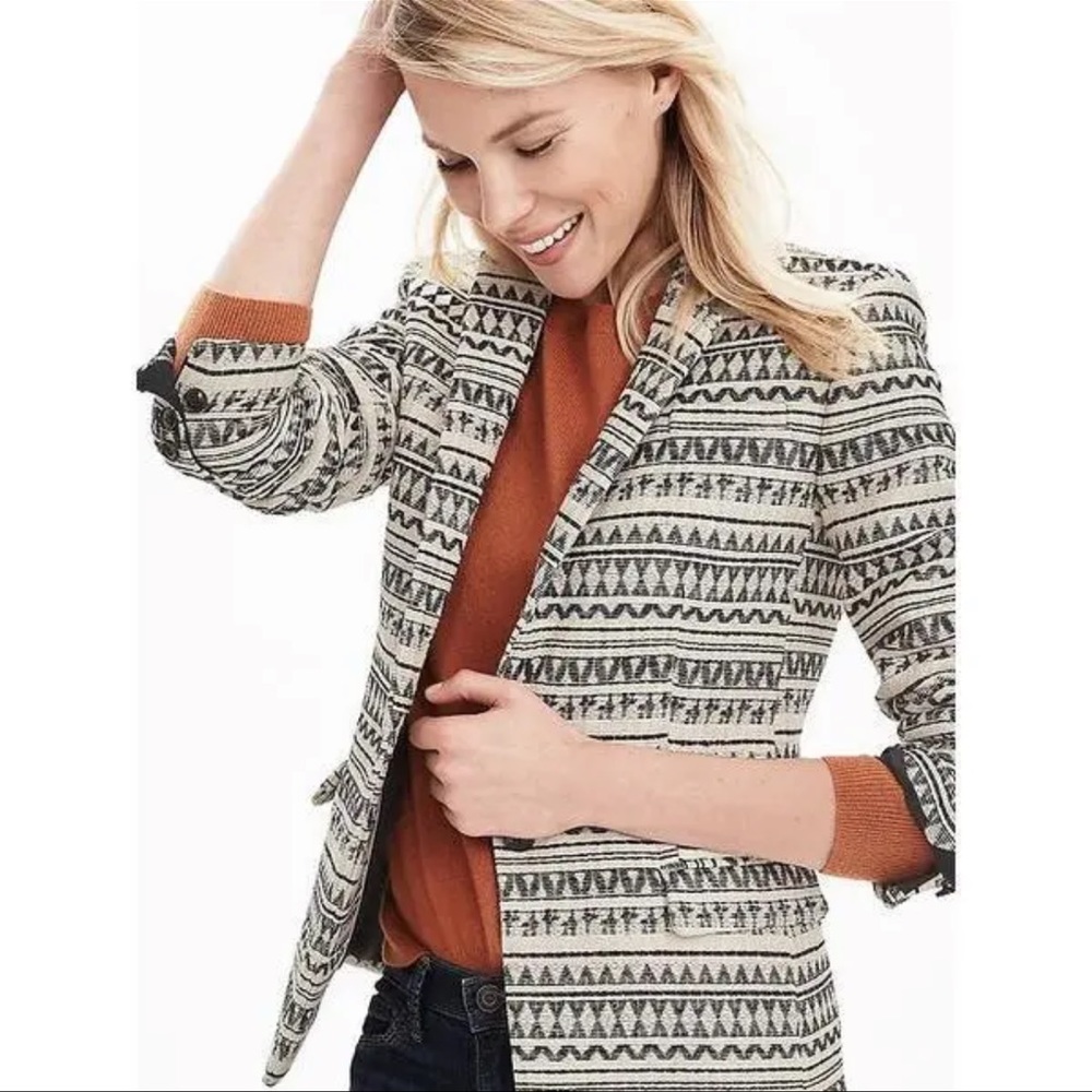 Banana Republic Jacquard One-Button Blazer Women's Jacket  SIZE 2